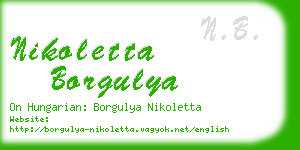 nikoletta borgulya business card